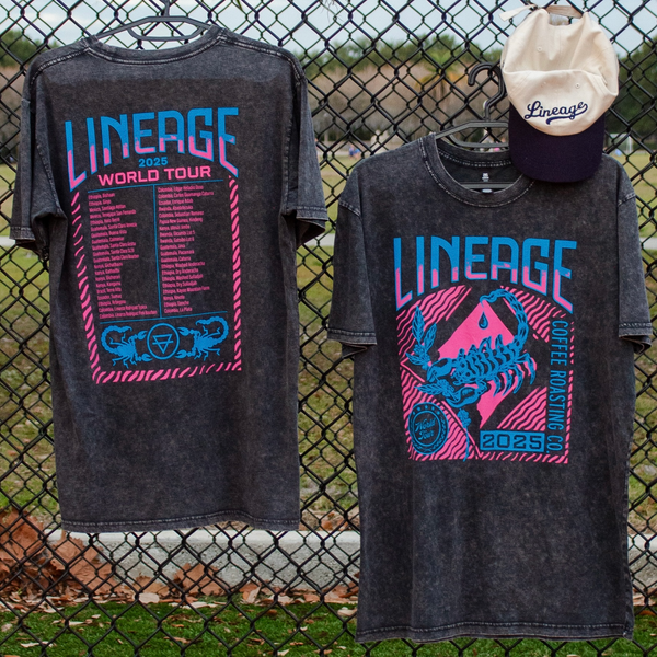 2025 World Tour Shirt ☕ Lineage Coffee Roasting